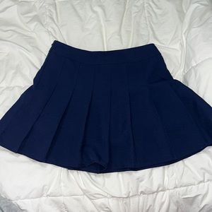 Navy blue pleated skirt
